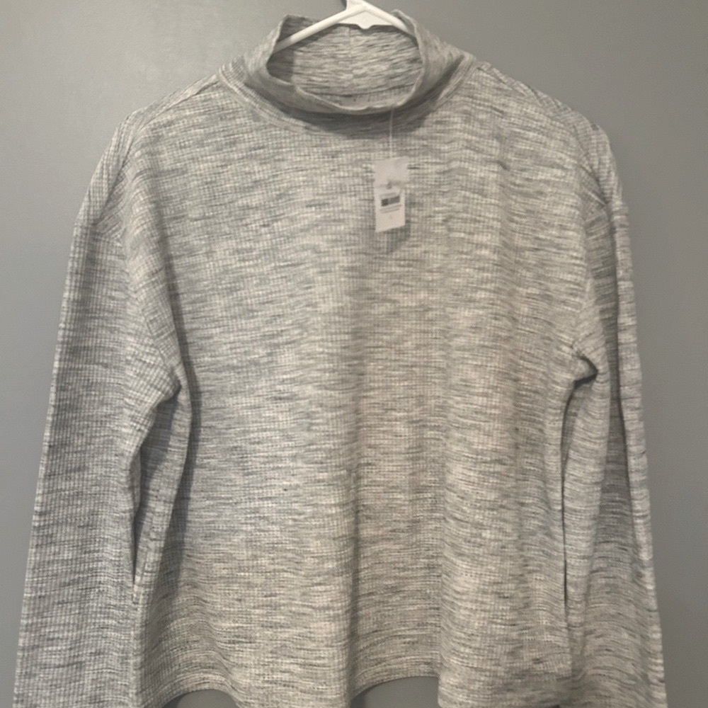 Lou & Grey Checkered Turtleneck Sweater size small